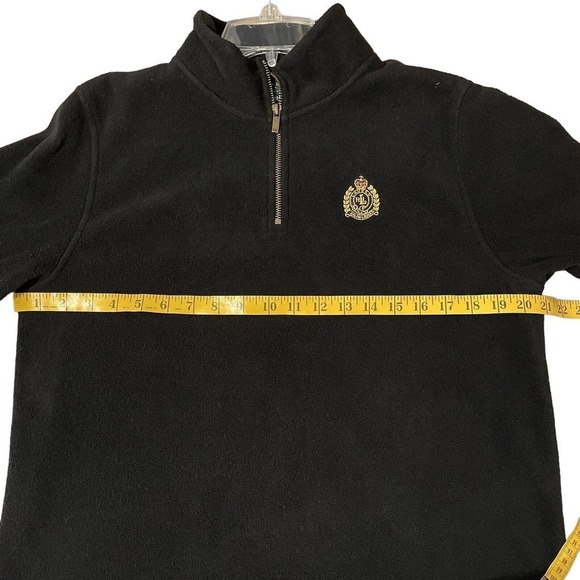 Lauren Ralph Lauren Black Fleece 1/4 Zip Size Petite M Crest Logo Embroi… - Picture 6 of 7
